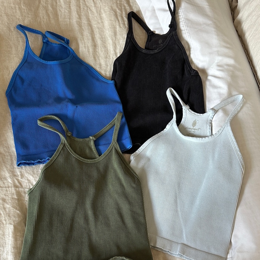Free People Movement Happiness Runs Long Crop Tanks bundle